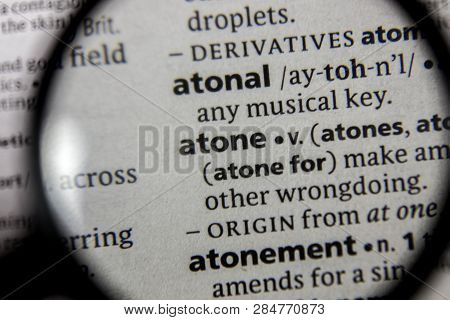 The Word Or Phrase Atone In A Dictionary Book.