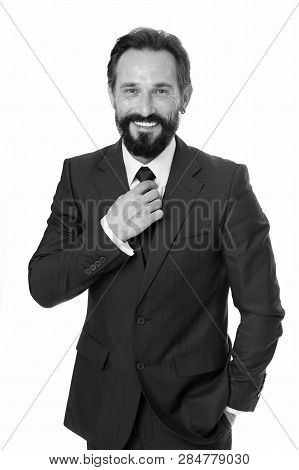 Businessman Or Manager Prepare Outfit. Business Outfit Concept. Feel Confident Business Formal Suit.