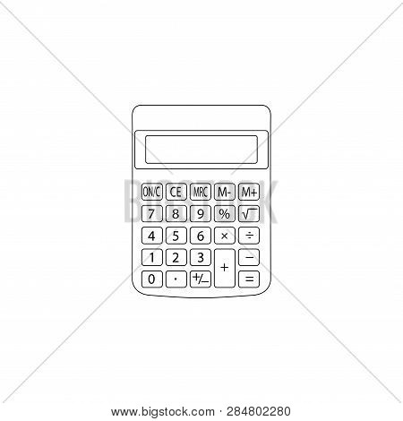Calculator. Simple Flat Vector Icon Illustration. Outline Line Symbol - Editable Stroke