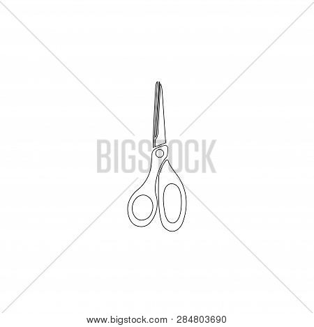 Scissors. Simple Flat Vector Icon Illustration. Outline Line Symbol - Editable Stroke