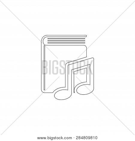 Audio Book. Simple Flat Vector Icon Illustration. Outline Line Symbol - Editable Stroke