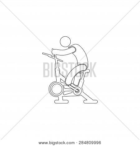 Stationary Bike. Simple Flat Vector Icon Illustration. Outline Line Symbol - Editable Stroke