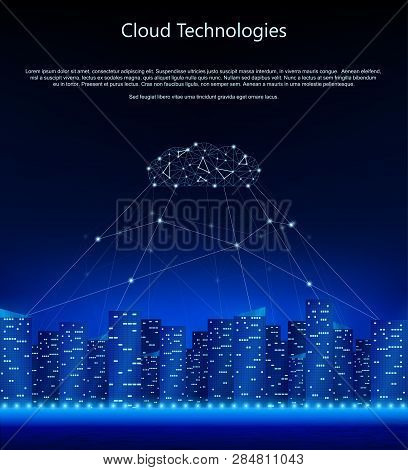Cloud Technologies Template With Lorem Ipsum Text. Network That Connects