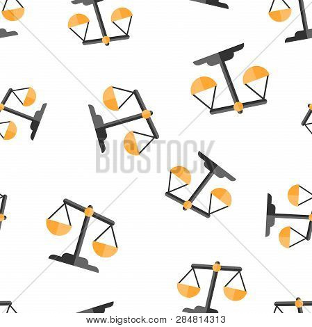 Scale Comparison Icon Seamless Pattern Background. Balance Weight Vector Illustration. Scale Compare