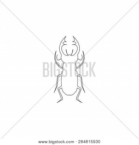 Beetle. Simple Flat Vector Icon Illustration. Outline Line Symbol - Editable Stroke