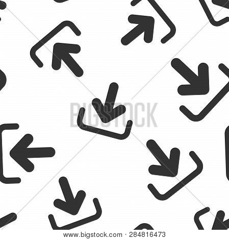 Download File Icon Seamless Pattern Background. Arrow Down Downloading Vector Illustration. Download