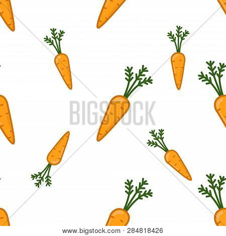 Carrot Pattern Vegetable Pattern On White Background