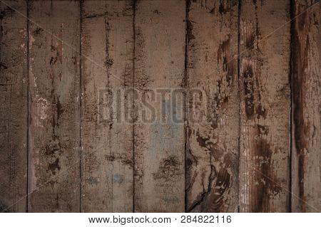 Rustic Vintage Colored Wooden Floor Texture. Sienna Saddlebrown Surface