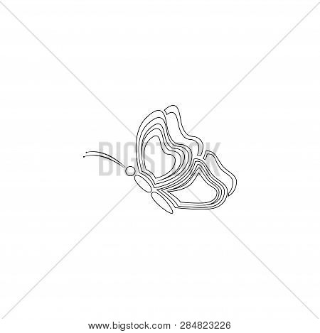 Butterfly. Simple Flat Vector Icon Illustration. Outline Line Symbol - Editable Stroke