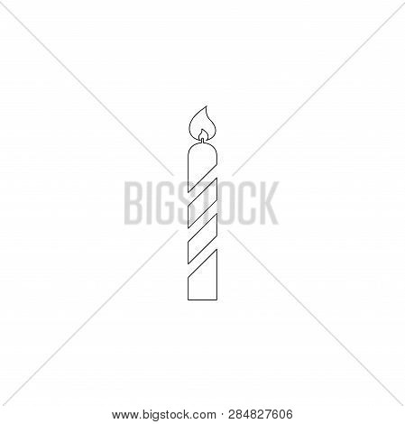 Candle. Simple Flat Vector Icon Illustration. Outline Line Symbol - Editable Stroke