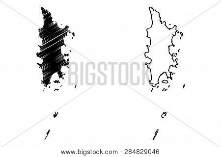 Phuket Province (kingdom Of Thailand, Siam, Provinces Of Thailand) Map Vector Illustration, Scribble