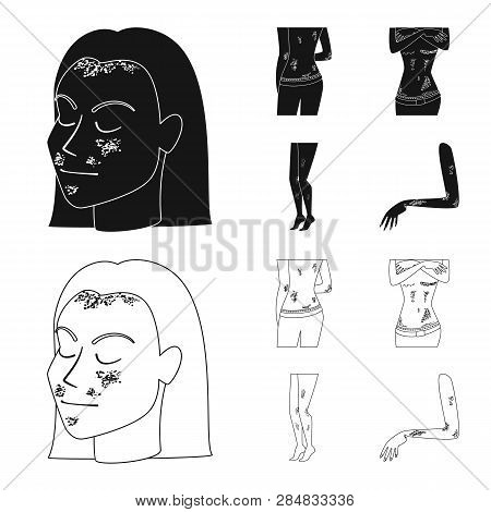 Vector Illustration Of Medical And Pain  Symbol. Set Of Medical And Disease Vector Icon For Stock.