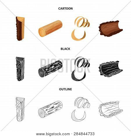 Vector Design Of Tree   And Raw  Sign. Set Of Tree   And Construction Vector Icon For Stock.