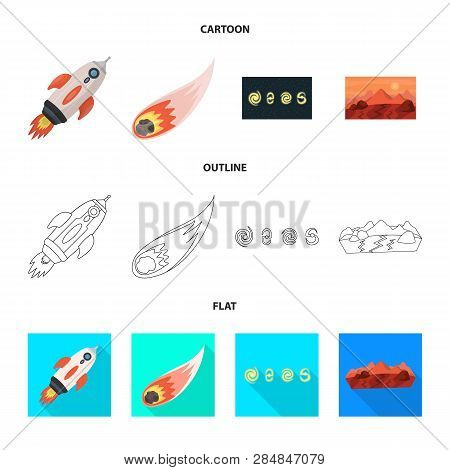 Vector Design Of Astronomy And Technology  Logo. Set Of Astronomy And Sky Vector Icon For Stock.