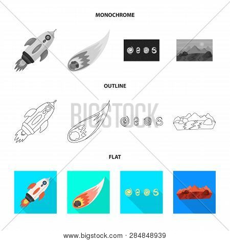 Vector Design Of Astronomy And Technology  Symbol. Collection Of Astronomy And Sky Stock Vector Illu