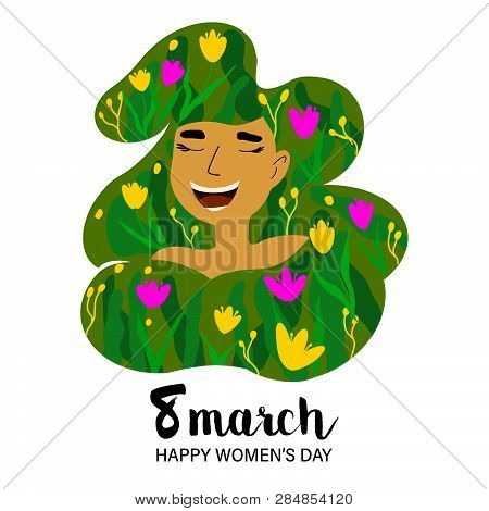 8 March Happy Women's Day Text Design