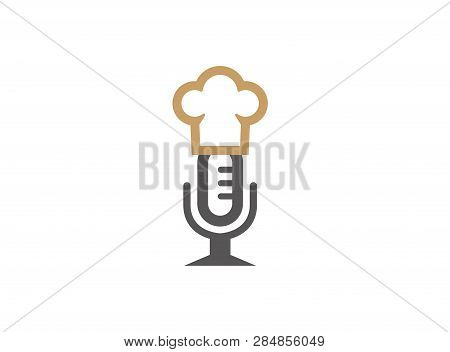 Microphone Or Speakerphone With Cooker Hat For Logo Design