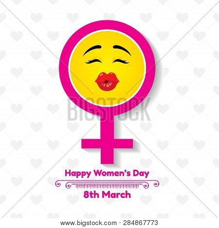 Happy Women's Day Greeting Card. Postcard On March 8