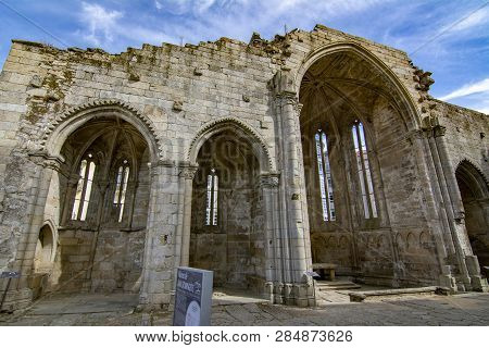 Pontevedra, Galicia, Spain; September 2018: Ruins Of The Convent Of Santo Domingo, In The Historic C