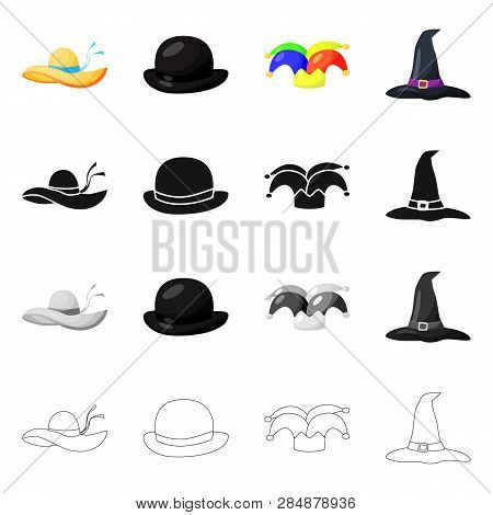 Vector Illustration Of Clothing And Cap Sign. Set Of Clothing And Beret Stock Vector Illustration.