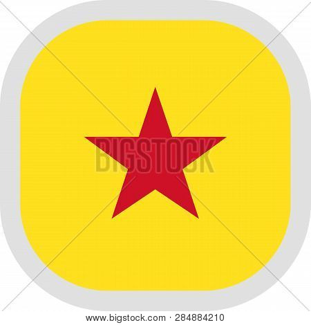 Icon Square Shape With Flag On White Background