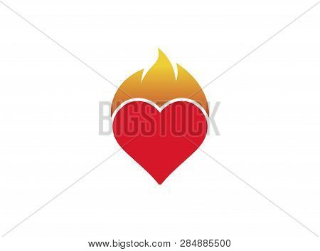 Heart And Fire For Logo Design Illustration