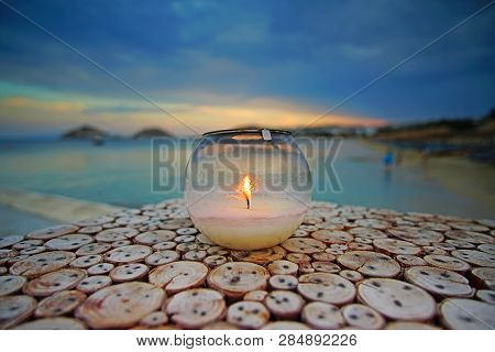 Beautiful View That You Can Admire After Sunset From Kalafaty Beach,mykonos, Greece