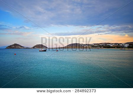 Beautiful View That You Can Admire After Sunset From Kalafaty Beach,mykonos, Greece