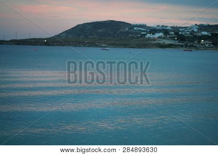 Beautiful View That You Can Admire After Sunset From Kalafaty Beach,mykonos, Greece