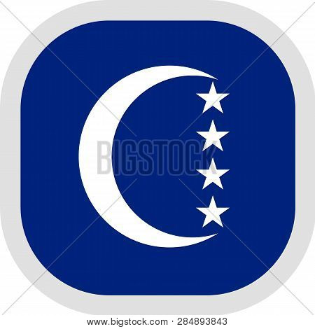 Icon Square Shape With Flag On White Background