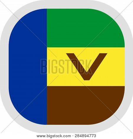 Icon Square Shape With Flag On White Background
