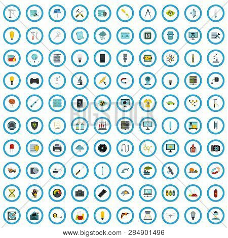 100 Anthropogenic Icons Set In Flat Style For Any Design Vector Illustration