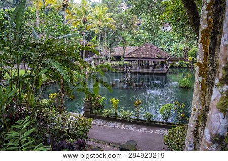 Gunung Kawi Sebatu Temple, Ubud, Bali, Indonesia. The Temple Complex Is Located Within The Highland 
