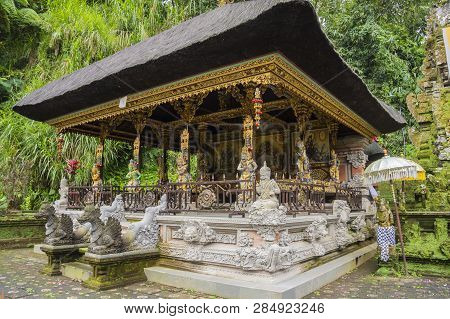 Gunung Kawi Sebatu Temple, Ubud, Bali, Indonesia. The Temple Complex Is Located Within The Highland 