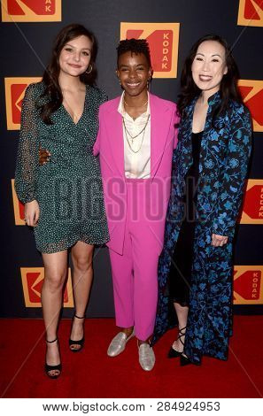 LOS ANGELES - FEB 15:  Cassady McClincy, Angel Theory, Angela Kang at the 3rd Annual Kodak Film Awards at the Hudson Loft on February 15, 2019 in Los Angeles, CA