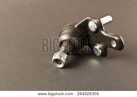 New Car Parts. Ball Joint. Isolated On Black Background