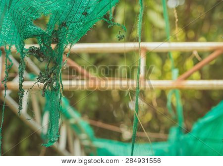 The Old Green Sun Protection Mesh And Lack. Can Not Prevent Sunlight.