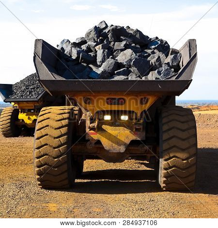 Mining Dump Truck Transporting Manganese For Processing, Manganese Mining And Processing In South Af