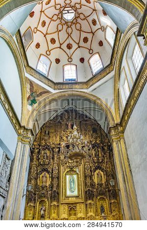 Mexico City, Mexico -  January 2, 2019 Capilla Chapel San Fco Church San Francisco Monastery Complex
