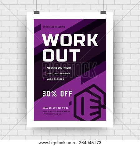Fitness Center Flyer Modern Typographic Layout Event Cover Design Template A4 Size