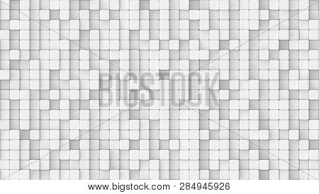 3d Rendered Texture Of Small White Cubes At Different Heights.