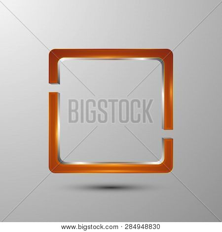 3d Logo Orange Suare Divided Into Sections.