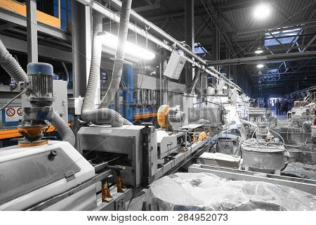 Manufacture Of Cement Inside The Building Of The Plant