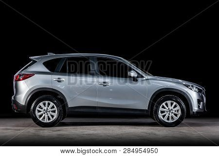 Novosibirsk, Russia - February 14, 2019:  Mazda Cx-5, Side View. Photography Of A Modern Car  On A P