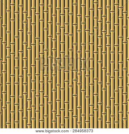 Seamless Bamboo Background Pattern On Dark Back. Vector