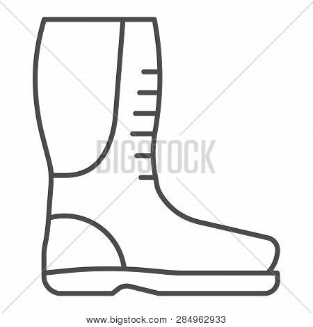 Autamn Boots Thin Line Icon. Rubber Boots Vector Illustration Isolated On White. Protective Footwear