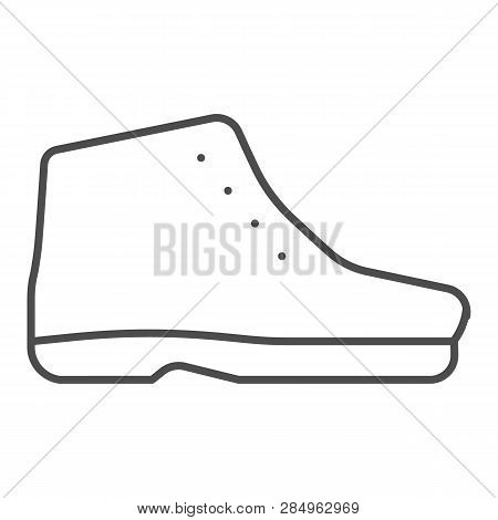 Autamn Boots Thin Line Icon. Cold Season Boots Vector Illustration Isolated On White. Footwear Outli