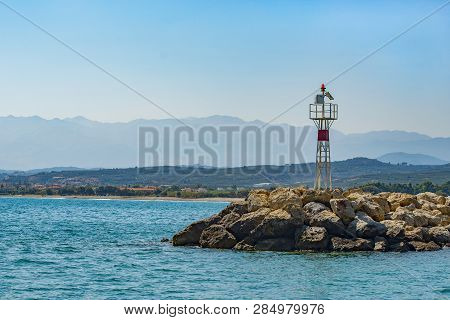 The View Of Port In Kolymbari Chania, Crete, Greece