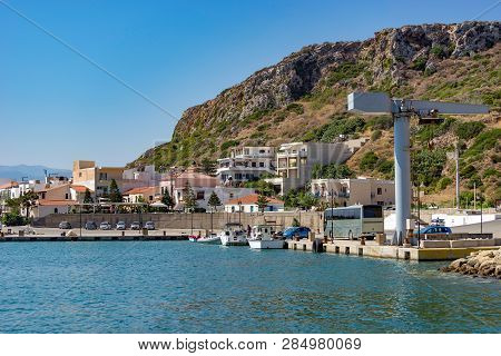 The View Of Port In Kolymbari Chania, Crete, Greece