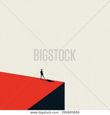 Business Failure And Bankruptcy Vector Abstract Concept With Businessman Walking Over The Edge Of A 